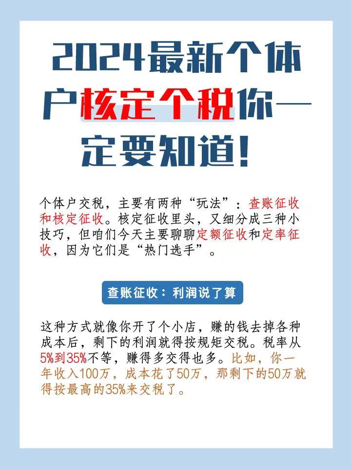 吴忠2024最新个体户核定个税你一定要知道！
